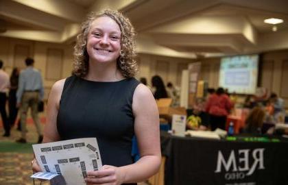 Student at career fair